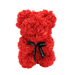 Schaumrosen Bär rot 25cm
