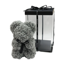 Schaumrosen Bär grau 25cm