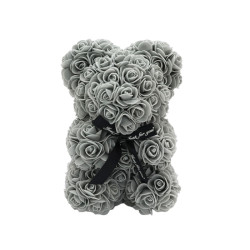 Schaumrosen Bär grau 25cm
