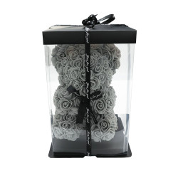 Schaumrosen Bär grau 25cm
