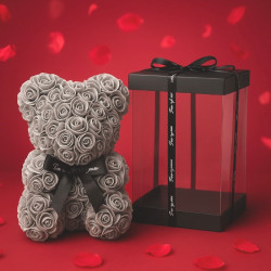 Schaumrosen Bär grau 25cm