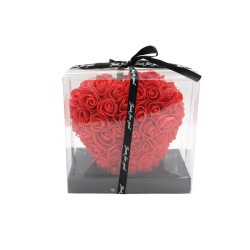 Schaumrosen Herz 15cm rot