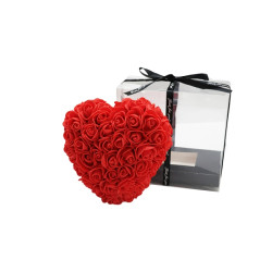 Schaumrosen Herz 15cm rot