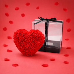 Schaumrosen Herz 15cm rot