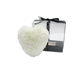 Schaumrosen Herz weiss 15cm