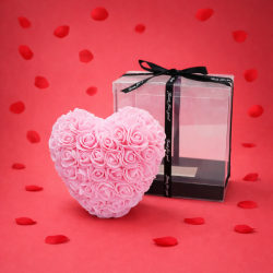 Schaumrosen Herz 15cm rosa