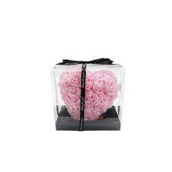 Schaumrosen Herz 15cm rosa