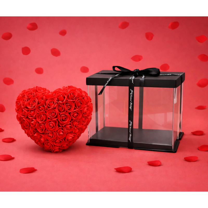 Schaumrosen Herz rot 25cm