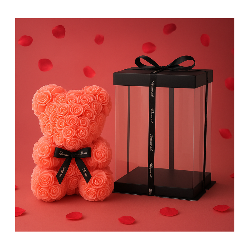 Schaumrosen Bär peach 25cm